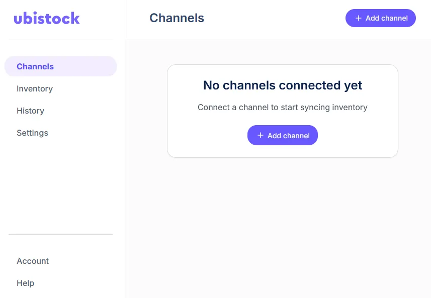 Initial Ubistock screen